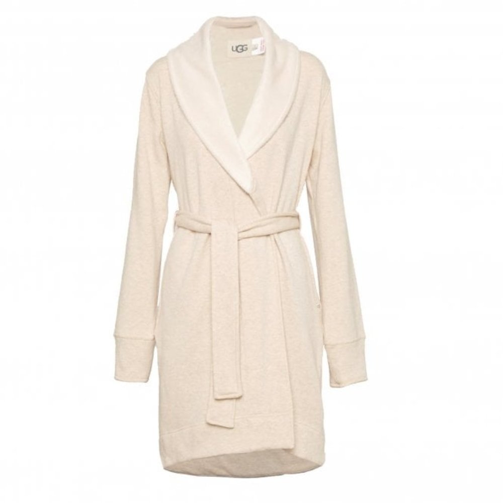 NWT UGG WOMEN'S PLUS BLANCHE PLUSH BATH ROBE OATMEAL HEATHER‎ TAN